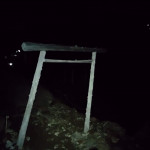 Shrine gate before dawn